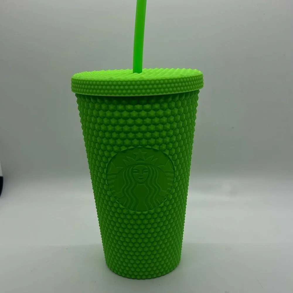 Starbucks 2021 Neon Lime Green Studded Tumbler 16oz Cold cup. Halloween Slime